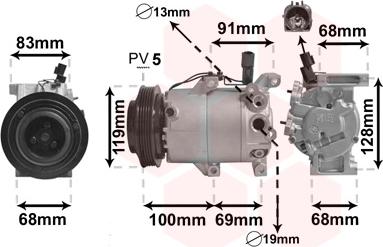 Van Wezel 8300K144 - Компресор, кондиціонер avtolavka.club