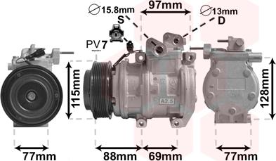 Van Wezel 8300K124 - Компресор, кондиціонер avtolavka.club