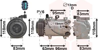 Van Wezel 8300K282 - Компресор, кондиціонер avtolavka.club