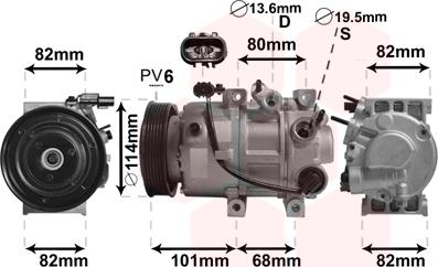 Van Wezel 8200K377 - Компресор, кондиціонер avtolavka.club