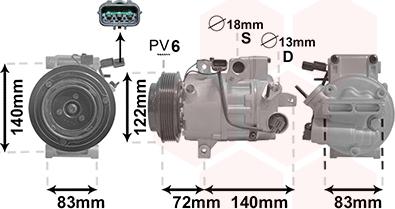 Van Wezel 8201K705 - Компресор, кондиціонер avtolavka.club