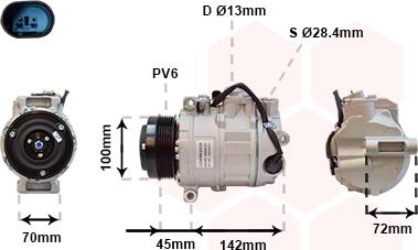 Van Wezel 3000K351 - Компресор, кондиціонер avtolavka.club