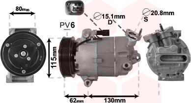 Van Wezel 3300K390 - Компресор, кондиціонер avtolavka.club