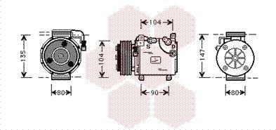 Van Wezel 3200K037 - Компресор, кондиціонер avtolavka.club