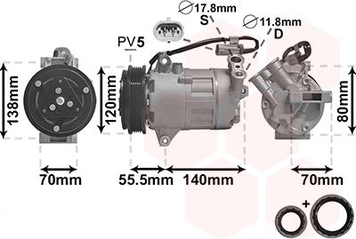 Van Wezel 3700K498 - Компресор, кондиціонер avtolavka.club