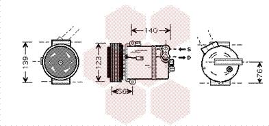 Van Wezel 3700K463 - Компресор, кондиціонер avtolavka.club