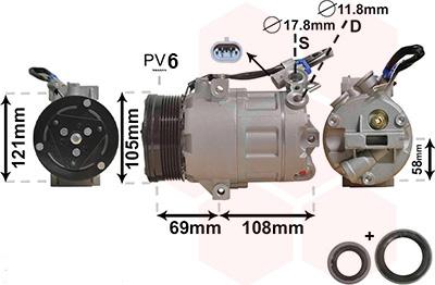 Van Wezel 3700K438 - Компресор, кондиціонер avtolavka.club