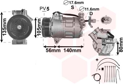 Van Wezel 3700K428 - Компресор, кондиціонер avtolavka.club