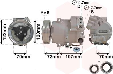 Van Wezel 3700K595 - Компресор, кондиціонер avtolavka.club