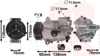 Van Wezel 3700K616 - Компресор, кондиціонер avtolavka.club