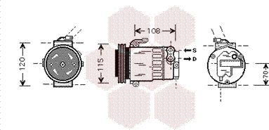 Van Wezel 3700K312 - Компресор, кондиціонер avtolavka.club