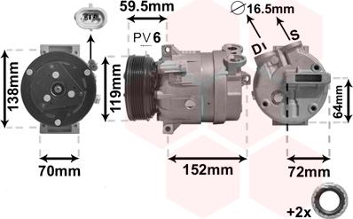 Van Wezel 3700K279 - Компресор, кондиціонер avtolavka.club