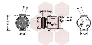 Van Wezel 3700K273 - Компресор, кондиціонер avtolavka.club