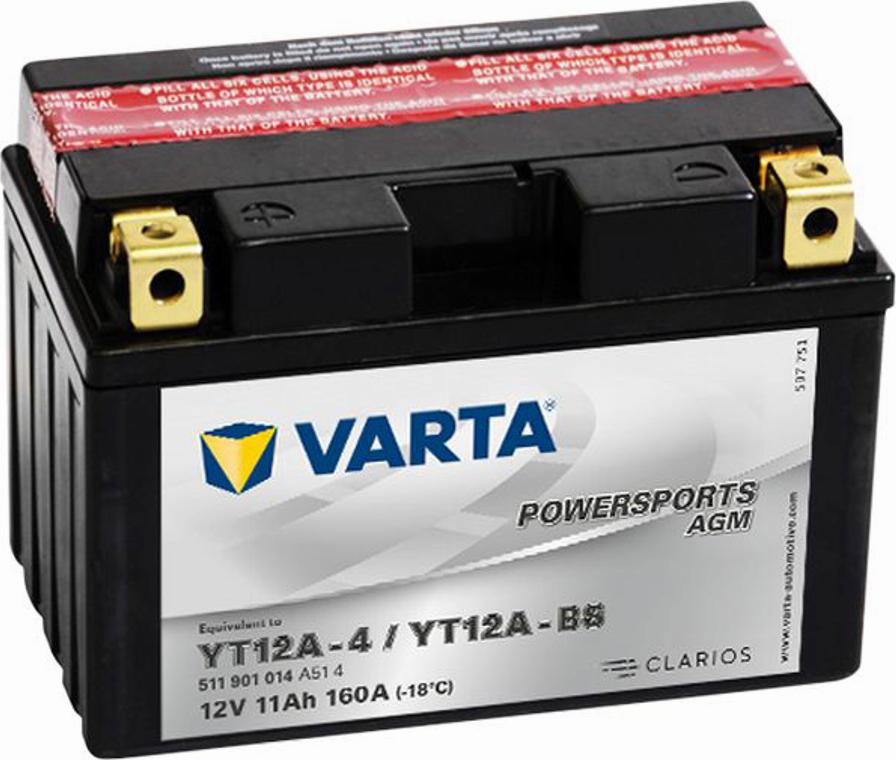 Varta 511901014 - Стартерна акумуляторна батарея, АКБ avtolavka.club