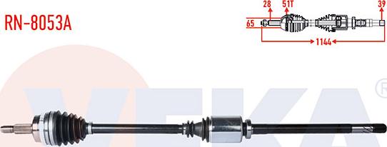 Veka RN-8053A - Приводний вал avtolavka.club