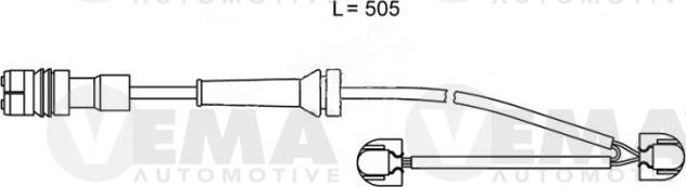 VEMA 117505 - Сигналізатор, знос гальмівних колодок avtolavka.club