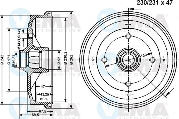 VEMA 800958 - Гальмівний барабан avtolavka.club