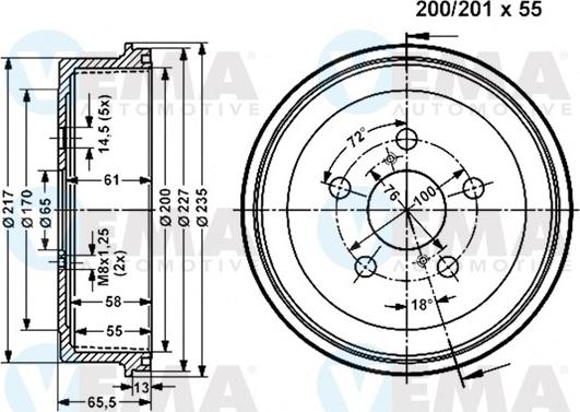 VEMA 801084 - Гальмівний барабан avtolavka.club