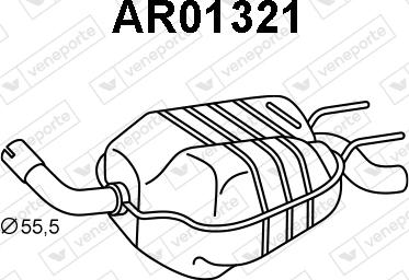 Veneporte AR01321 - Глушник вихлопних газів кінцевий avtolavka.club