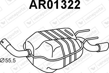 Veneporte AR01322 - Глушник вихлопних газів кінцевий avtolavka.club