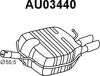 Veneporte AU03440 - Глушник вихлопних газів кінцевий avtolavka.club