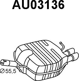 Veneporte AU03136 - Глушник вихлопних газів кінцевий avtolavka.club