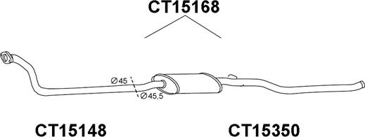 Veneporte CT15168 - Середній глушник вихлопних газів avtolavka.club