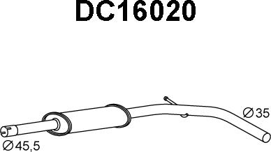 Veneporte DC16020 - Середній глушник вихлопних газів avtolavka.club