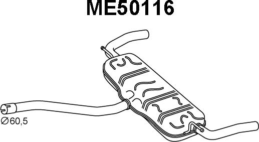 Veneporte ME50116 - Глушник вихлопних газів кінцевий avtolavka.club