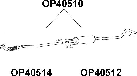 Veneporte OP40510 - Середній глушник вихлопних газів avtolavka.club