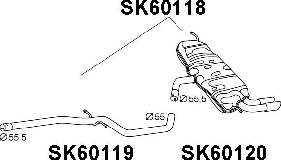 Veneporte SK60118 - Глушник вихлопних газів кінцевий avtolavka.club