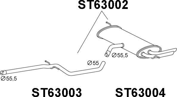 Veneporte ST63002 - Глушник вихлопних газів кінцевий avtolavka.club
