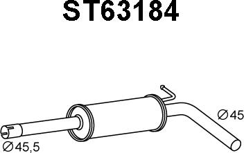 Veneporte ST63184 - Середній глушник вихлопних газів avtolavka.club