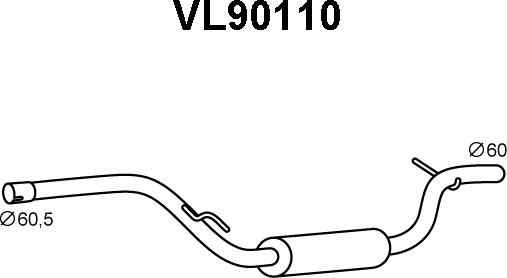 Veneporte VL90110 - Середній глушник вихлопних газів avtolavka.club