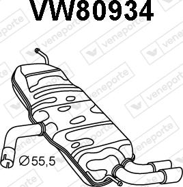 Veneporte VW80934 - Глушник вихлопних газів кінцевий avtolavka.club