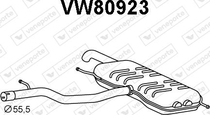 Veneporte VW80923 - Глушник вихлопних газів кінцевий avtolavka.club