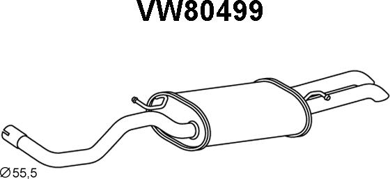 Veneporte VW80499 - Глушник вихлопних газів кінцевий avtolavka.club