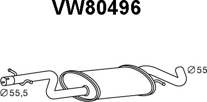 Veneporte VW80496 - Середній глушник вихлопних газів avtolavka.club