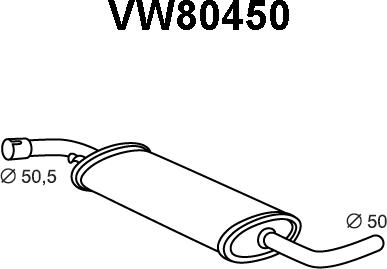 Veneporte VW80450 - Середній глушник вихлопних газів avtolavka.club