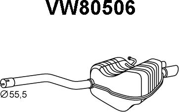 Veneporte VW80506 - Глушник вихлопних газів кінцевий avtolavka.club