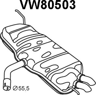Veneporte VW80503 - Глушник вихлопних газів кінцевий avtolavka.club
