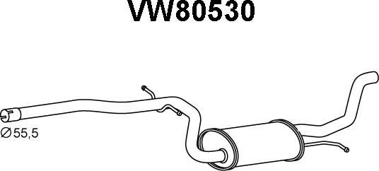 Veneporte VW80530 - Глушник вихлопних газів кінцевий avtolavka.club