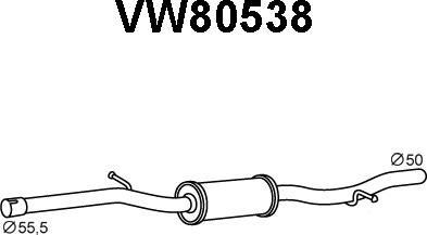 Veneporte VW80538 - Середній глушник вихлопних газів avtolavka.club