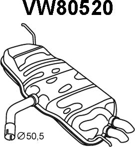 Veneporte VW80520 - Глушник вихлопних газів кінцевий avtolavka.club