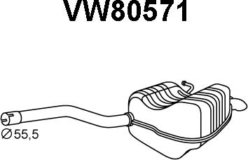 Veneporte VW80571 - Глушник вихлопних газів кінцевий avtolavka.club