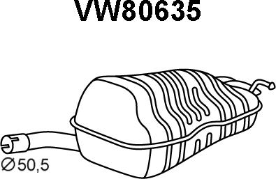 Veneporte VW80635 - Глушник вихлопних газів кінцевий avtolavka.club