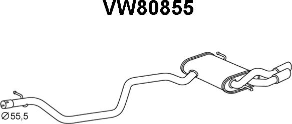Veneporte VW80855 - Глушник вихлопних газів кінцевий avtolavka.club