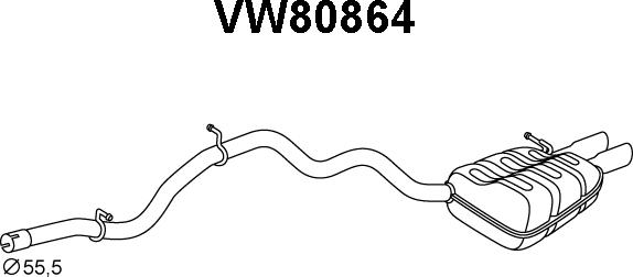 Veneporte VW80864 - Глушник вихлопних газів кінцевий avtolavka.club
