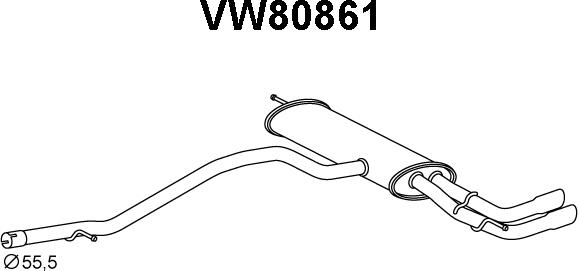 Veneporte VW80861 - Глушник вихлопних газів кінцевий avtolavka.club
