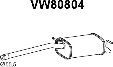 Veneporte VW80804 - Глушник вихлопних газів кінцевий avtolavka.club